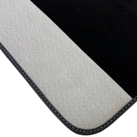 Black Floor Mats for Rolls Royce Phantom VIII (2017-2024) with Gray Leather Borders