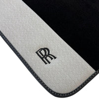 Black Floor Mats for Rolls Royce Phantom VIII (2017-2024) with Gray Leather Borders