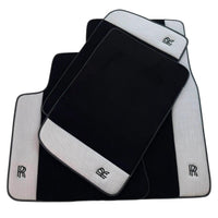 Black Floor Mats for Rolls Royce Spectre (2023-2024) with Gray Leather Borders