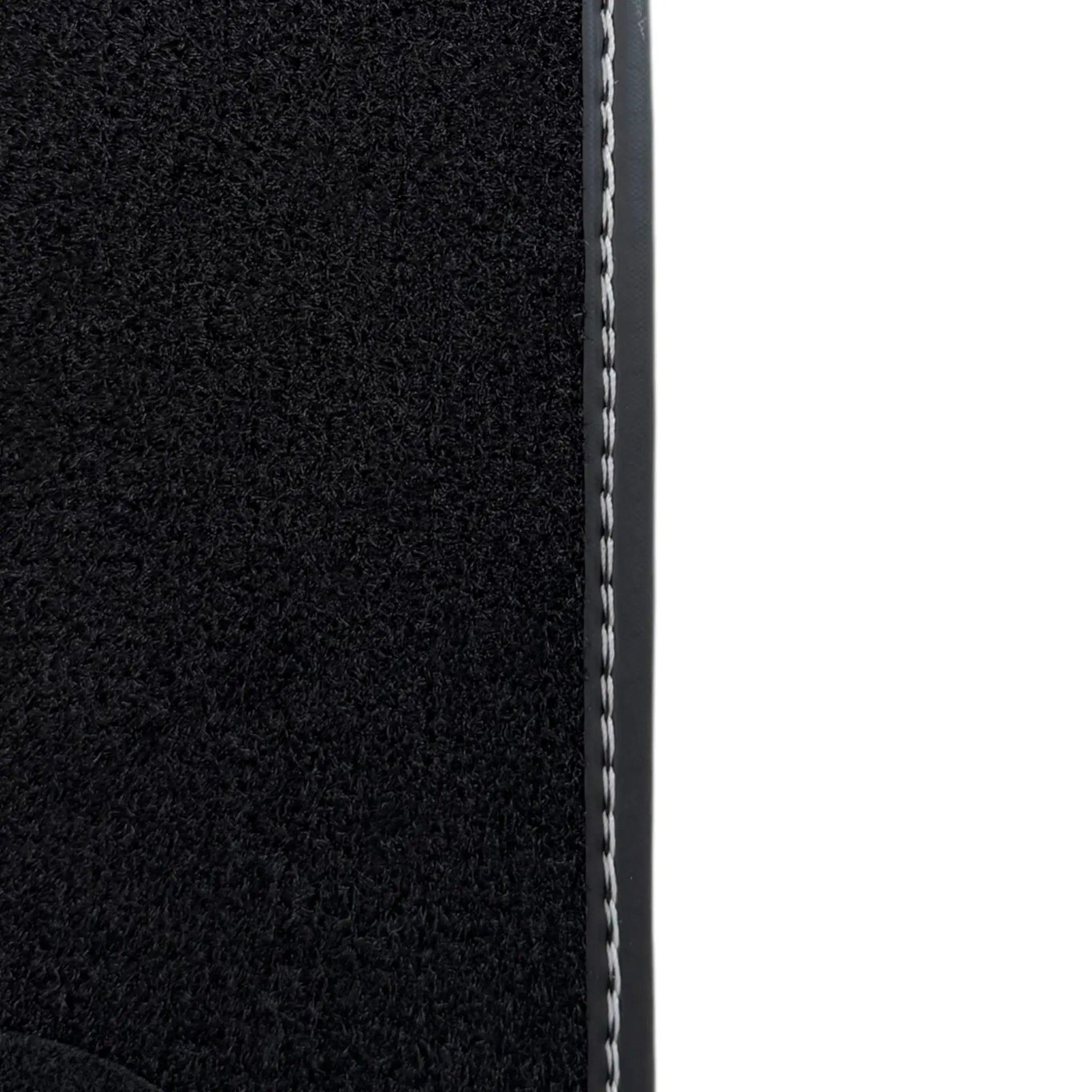 Black Floor Mats for Rolls Royce Wraith (2013–2023) with Gray Leather Borders