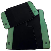 Black Floor Mats for Rolls Royce Wraith (2013–2023) with Green Leather