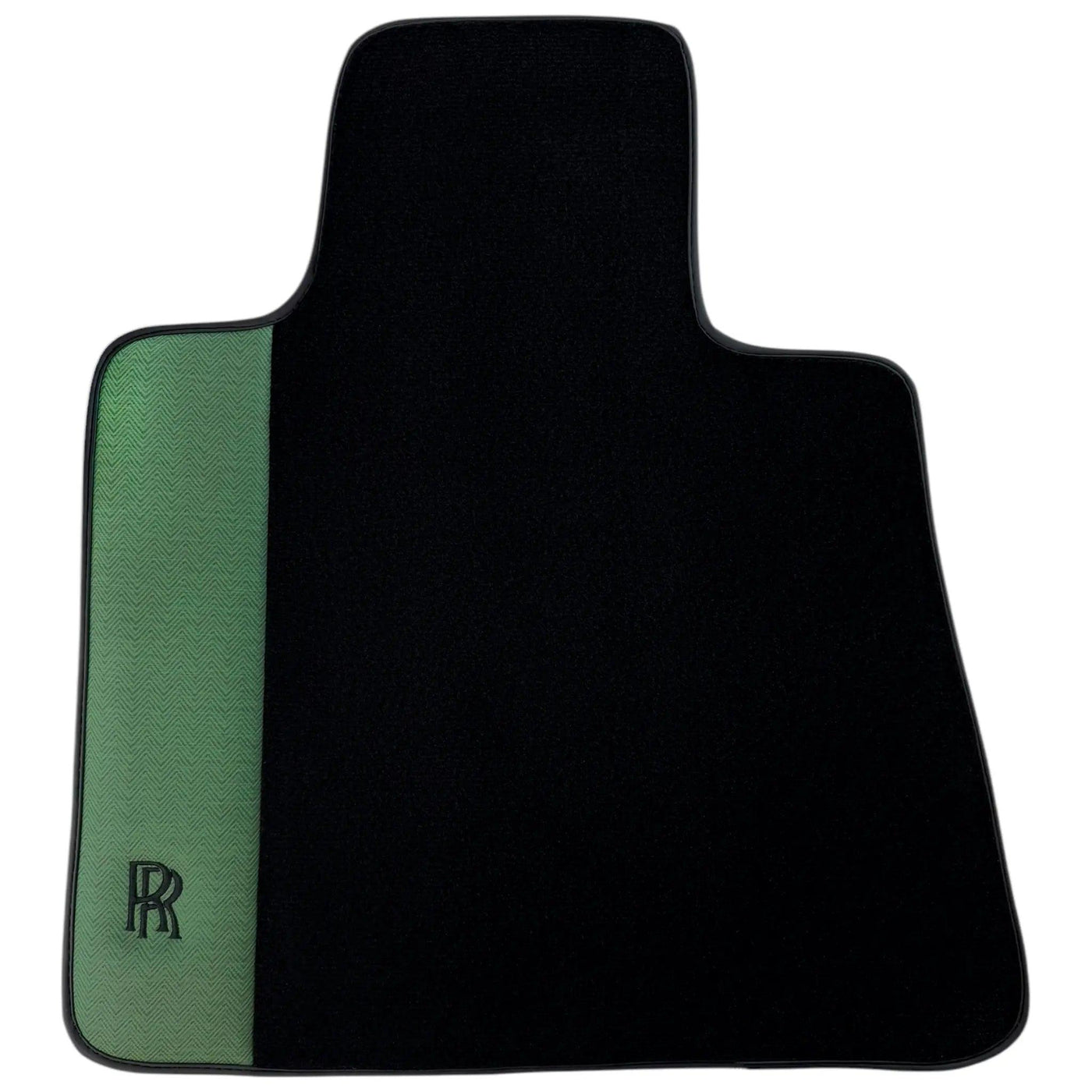 Black Floor Mats for Rolls Royce Wraith (2013–2023) with Green Leather