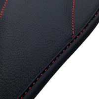 Black Leather Floor Mats For Mercedes Benz CLK-Class A208 Convertible (1998-2003) | ER56 Design - AutoWin