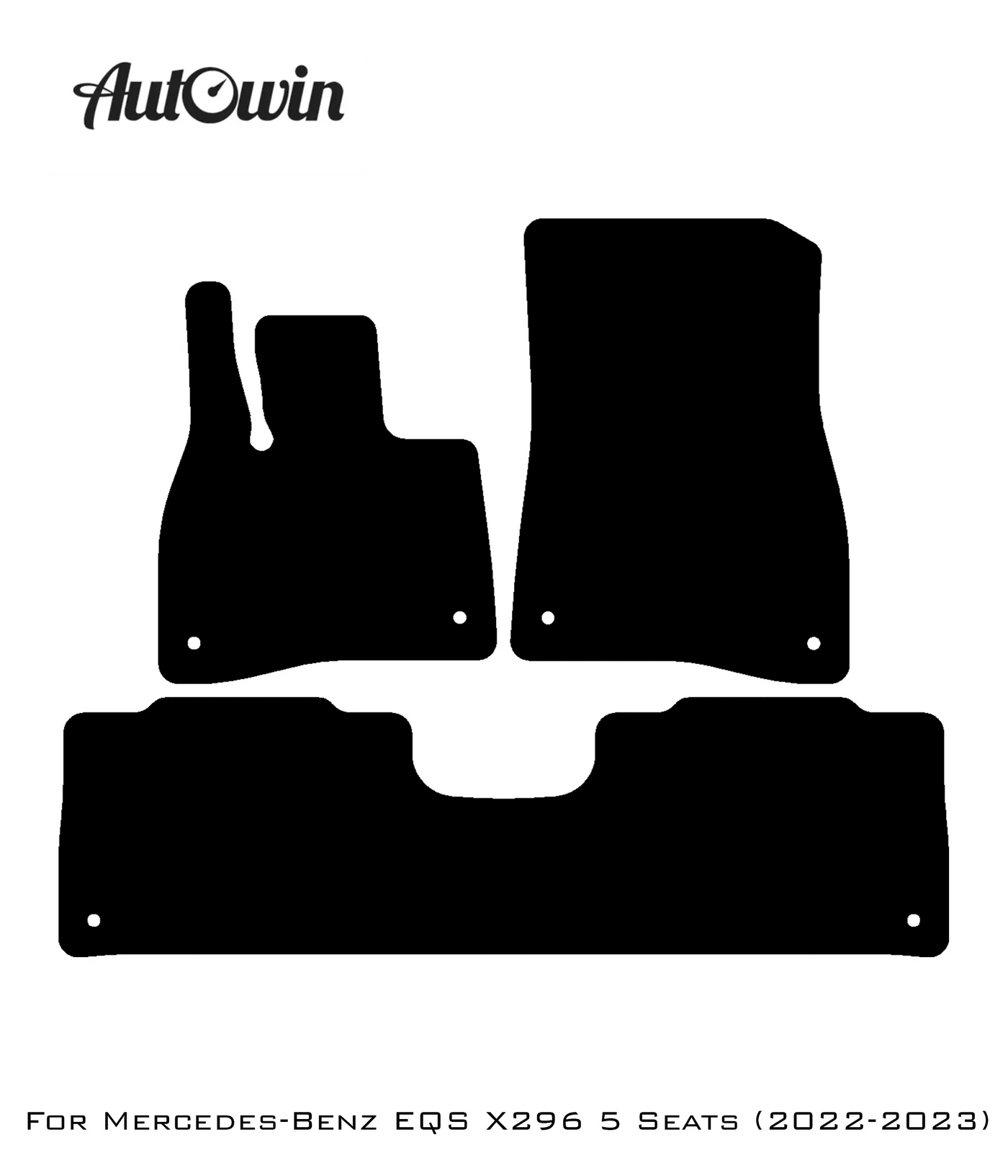 Black Leather Floor Mats For Mercedes Benz EQS-Class X296 (2022-2023) | ER56 Design - AutoWin