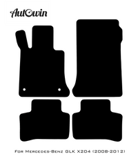 Black Leather Floor Mats For Mercedes Benz GLK-Class X204 (2008-2012) | ER56 Design - AutoWin