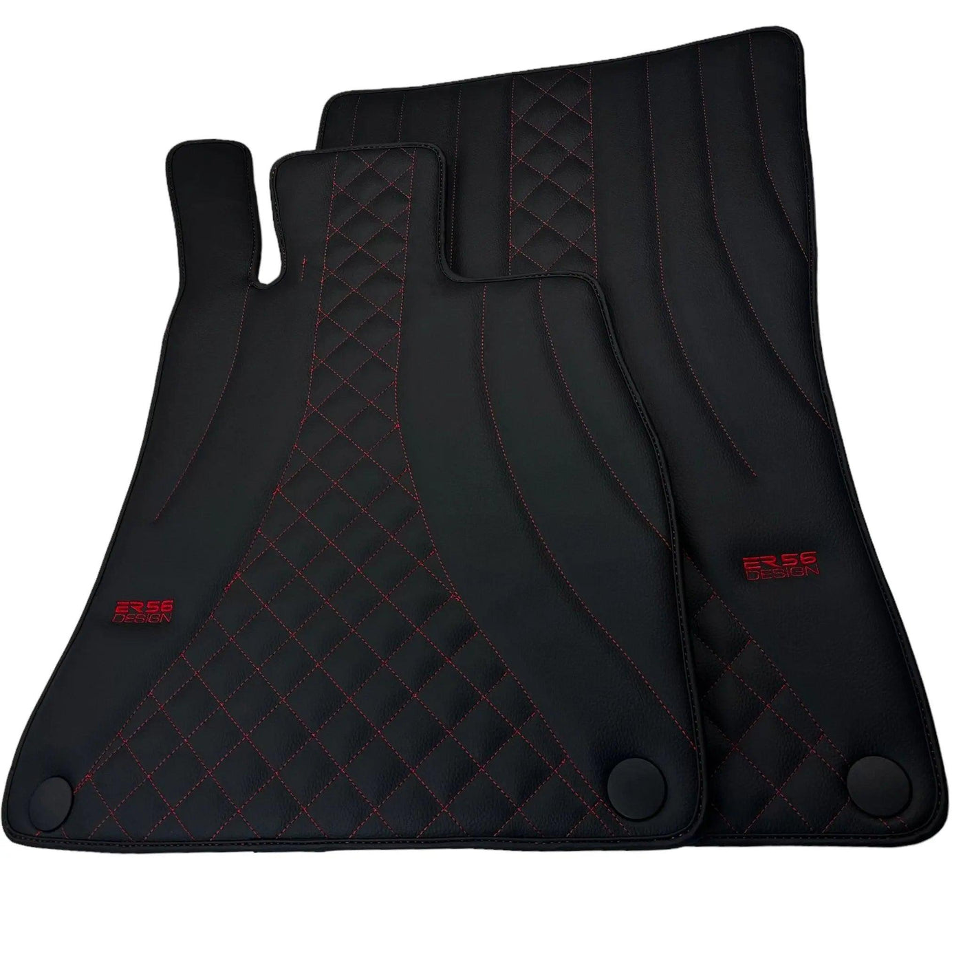 Black Leather Floor Mats For Mercedes Benz M-Class W164 (2005-2011) | ER56 Design - AutoWin
