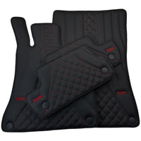 Black Leather Floor Mats For Mercedes Benz R-Class W251 (2005-2013) Short Wheelbase | ER56 Design - AutoWin