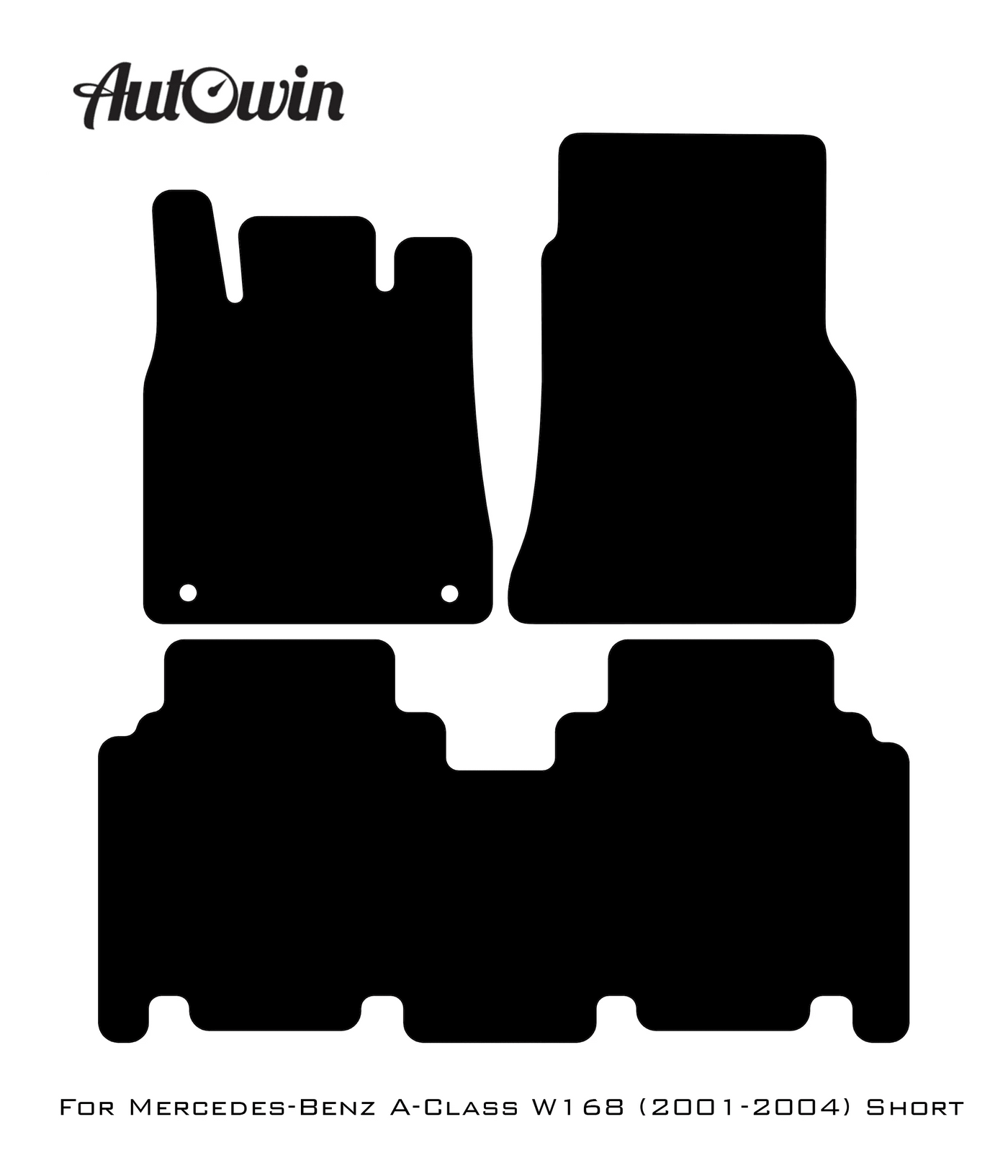 Black Sheepskin Floor Mats For Mercedes Benz A-Class W168 (2001-2004) | ER56 Design - AutoWin