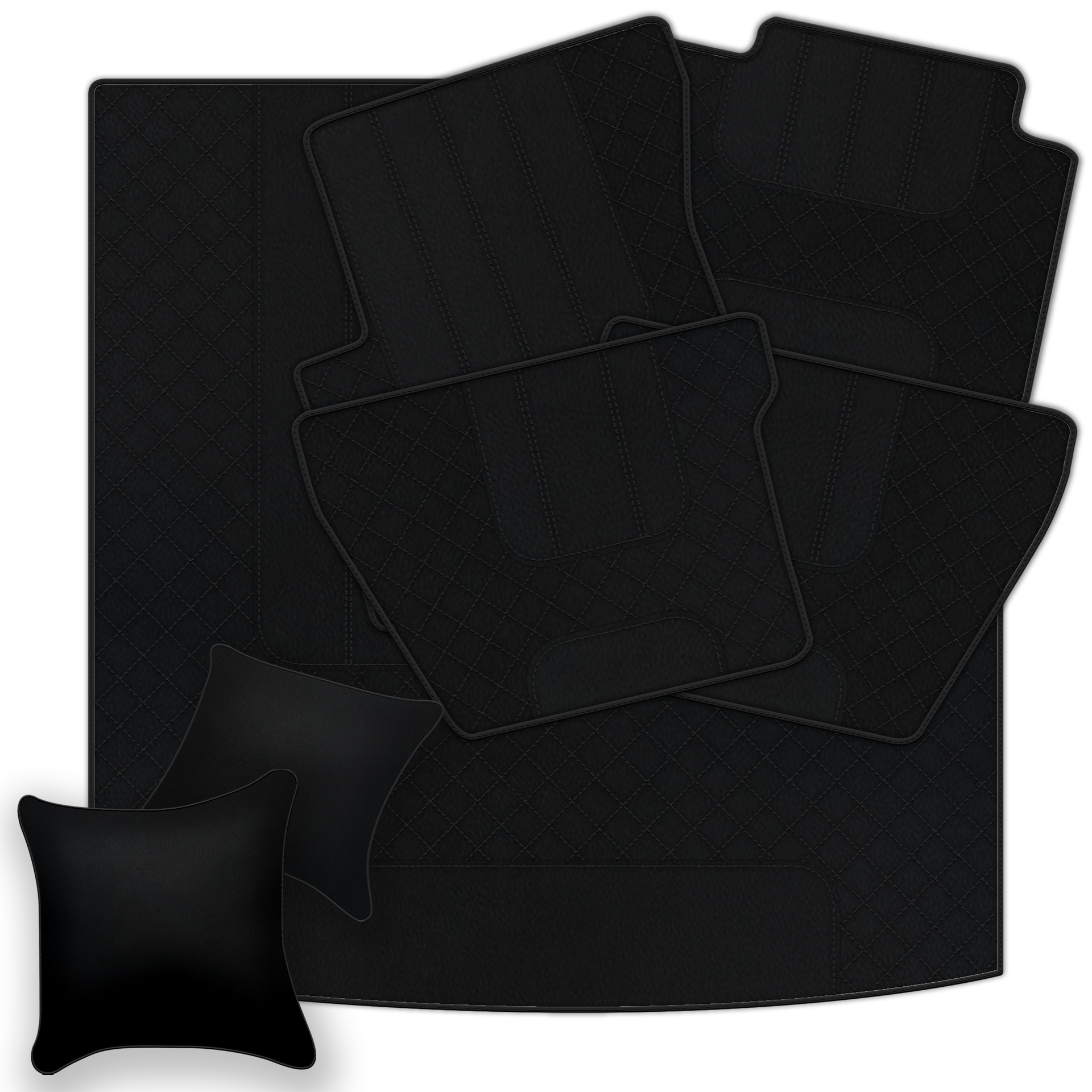Black Leather Floor Mats for Bentley Flying Spur (2005-2013) | Luxury
