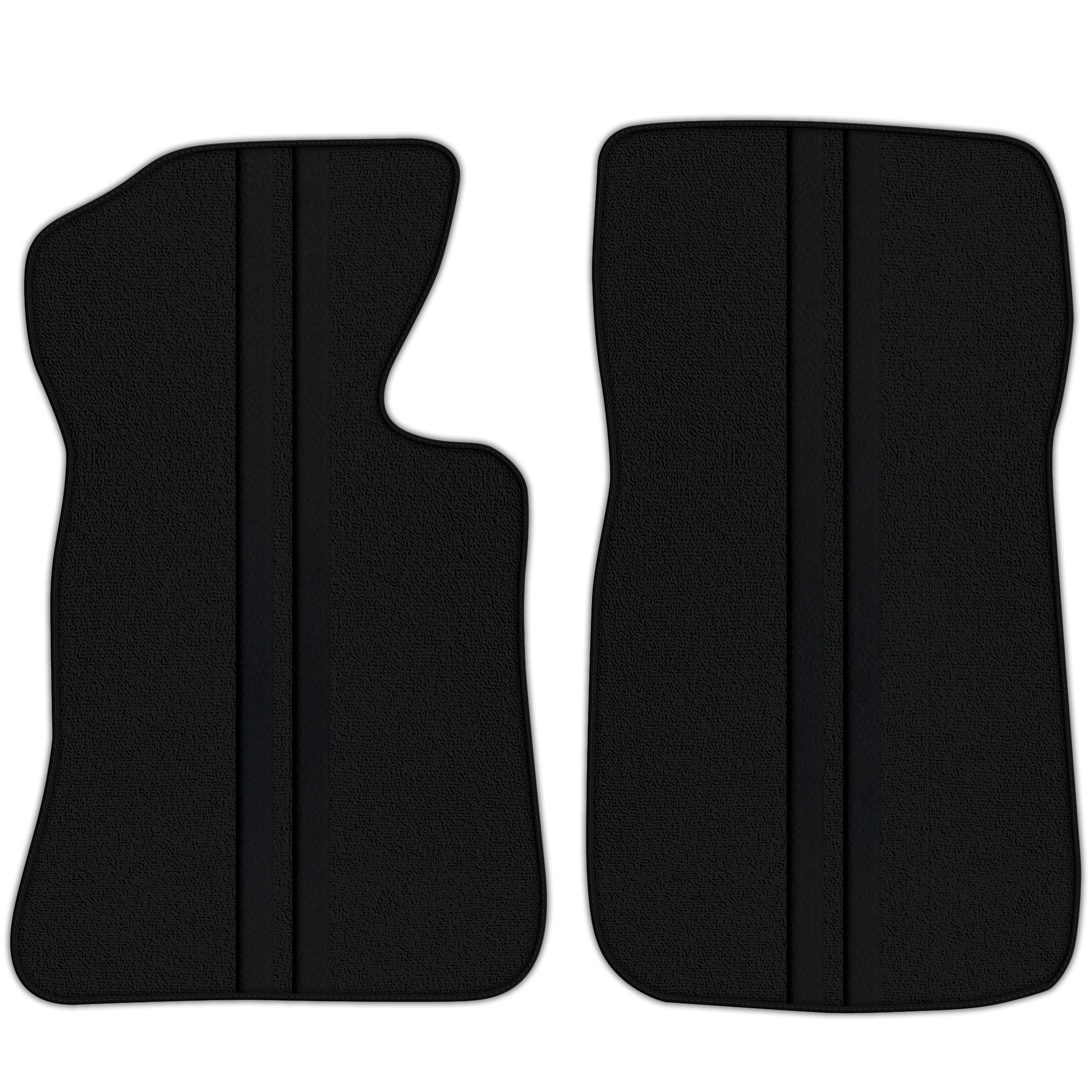 Black Floor Mats with Leather Line for Chevrolet Corvette C2 (1963-1967) - Various Colors