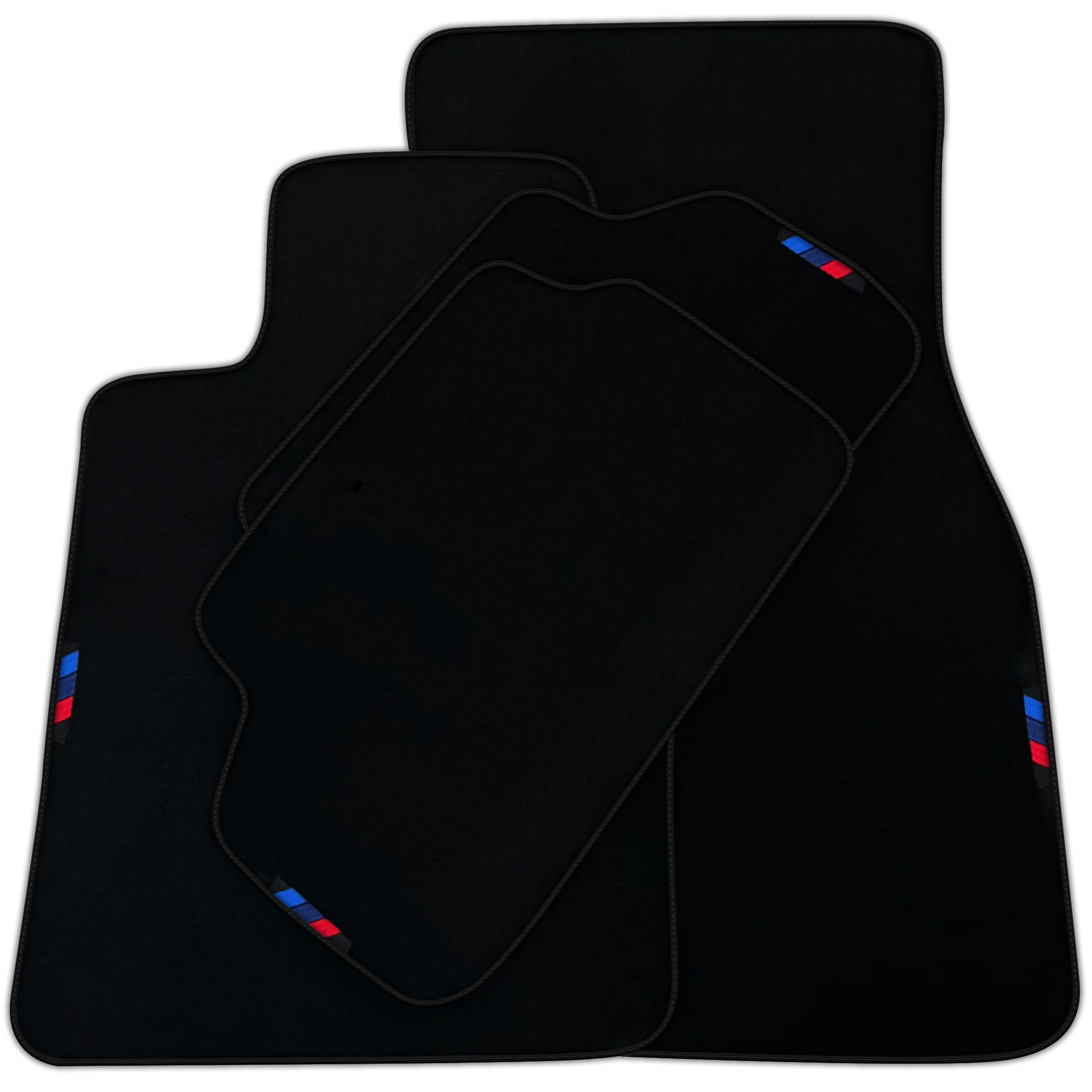 Black Floor Mats For BMW 7 Series E66 | Green Trim AutoWin Brand | Various Trim Colors