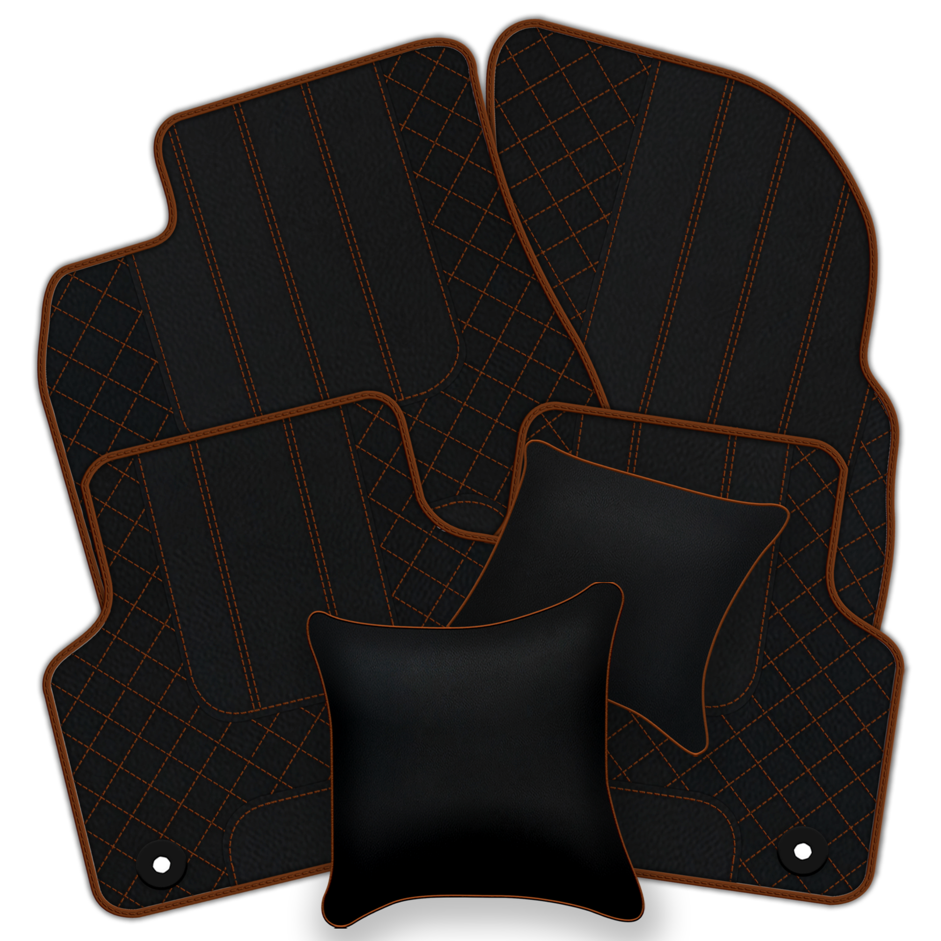Premium Black Leather Floor Mats for Rolls Royce Shadow (1965-1977)