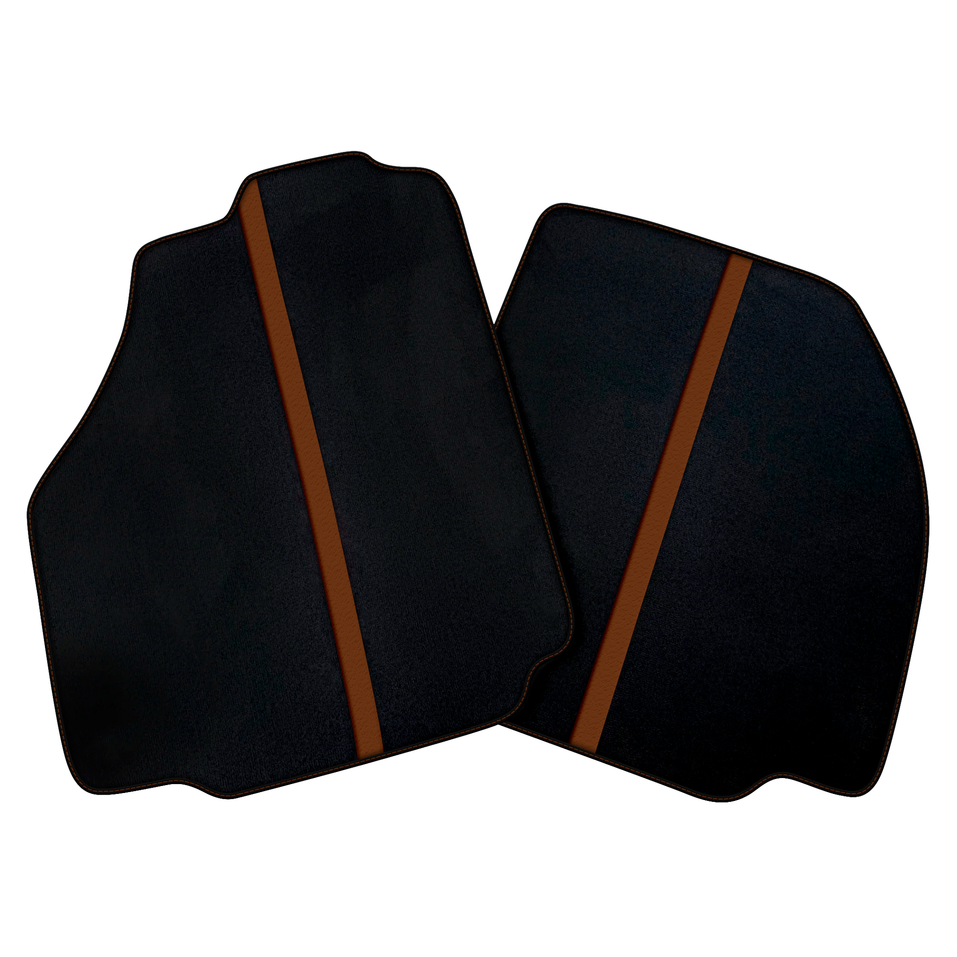 Black Car Floor Mats with Leather Line for Ferrari 488 GTB (2016-2022) | Various Colors