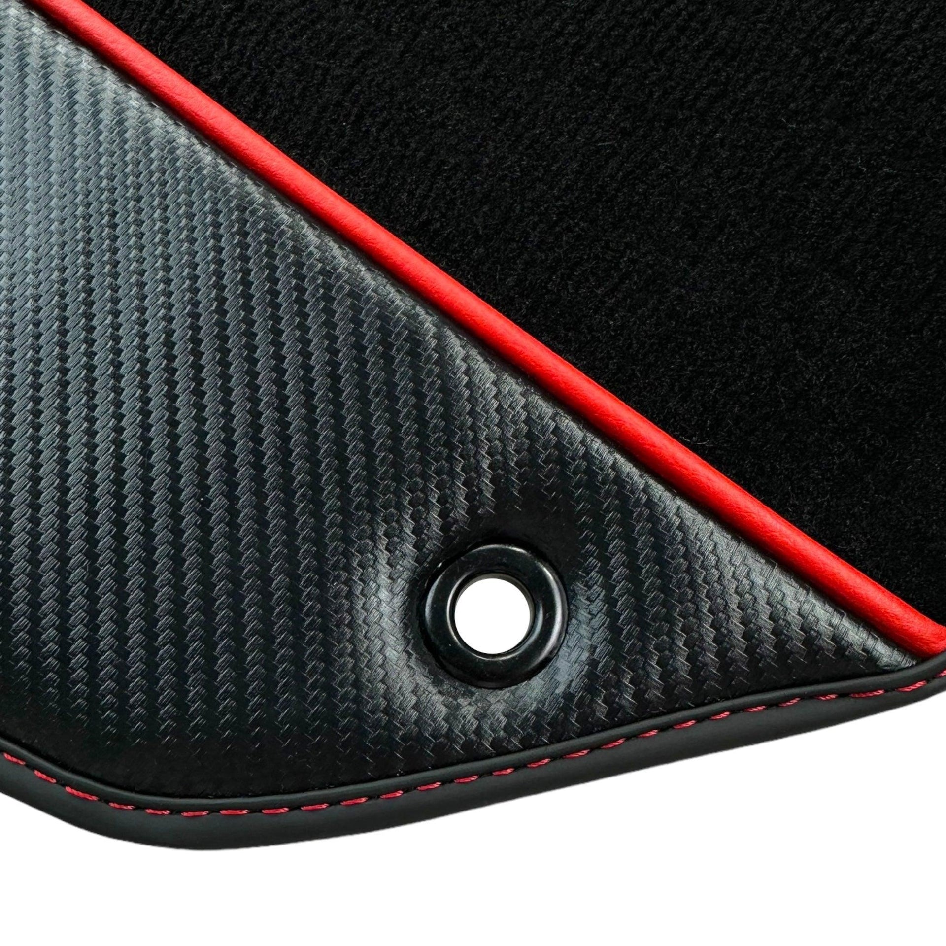 Black Floor Mats for Lamborghini Aventador SV with Carbon Fiber - AutoWin