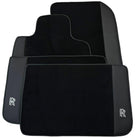 Black Floor Mats for Rolls Royce Dawn (2016-2023) with Black Leather - AutoWin