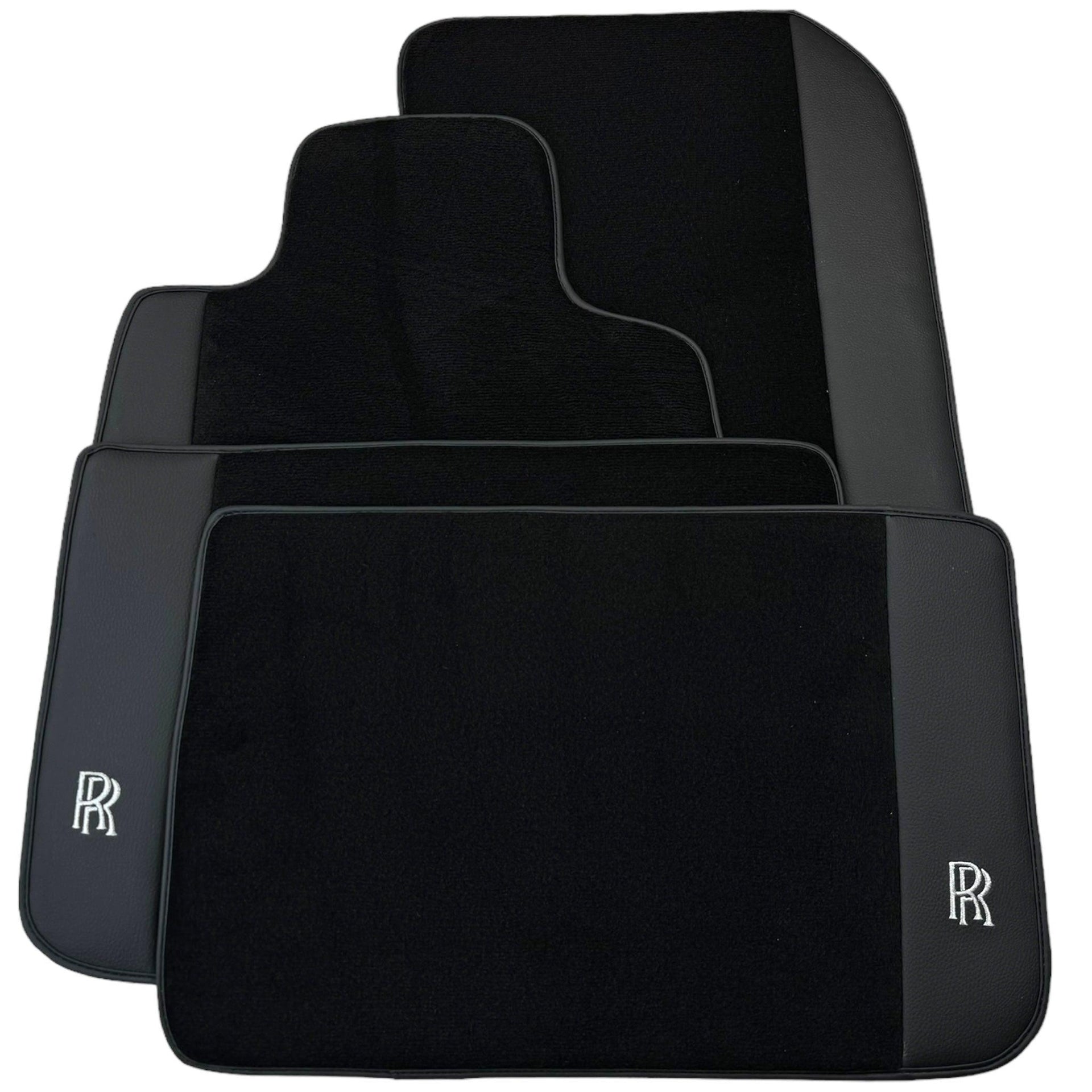 Black Floor Mats for Rolls Royce Spectre (2023-2024) with Black Leather - AutoWin