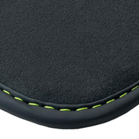 Black Floor Mats for Lamborghini Huracan Tecnica with Alcantara Leather | Green Edition - AutoWin