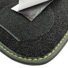 Black Floor Mats for Lamborghini Huracan Tecnica with Alcantara Leather | Green Edition - AutoWin
