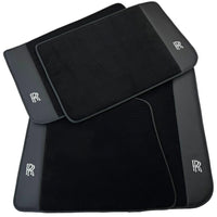 Black Floor Mats for Rolls Royce Shadow (1965-1977) with Black Leather - AutoWin