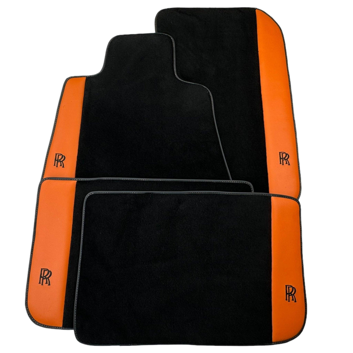 Floor Mats for Rolls Royce Spectre (2023-2024) with Orange Leather - AutoWin
