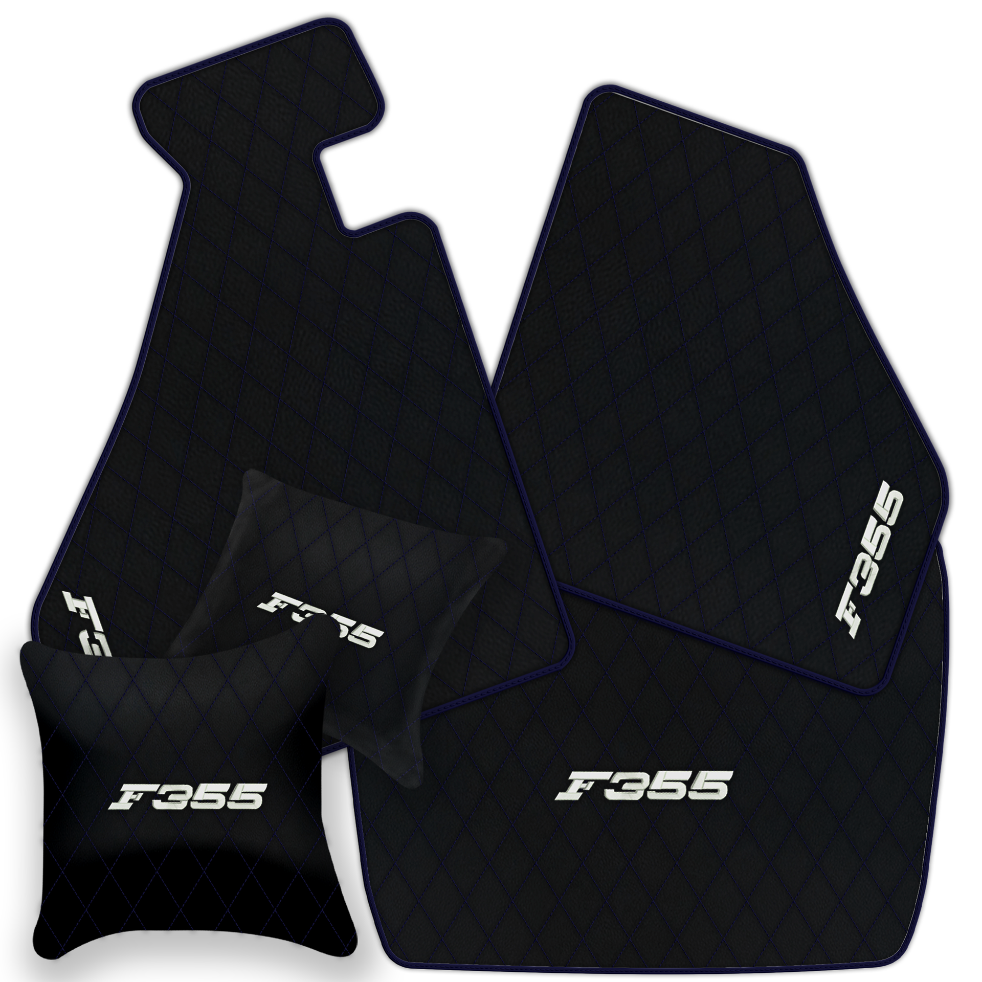 Luxury Black Leather Floor Mats for Ferrari 488 Spider (2016-2022)