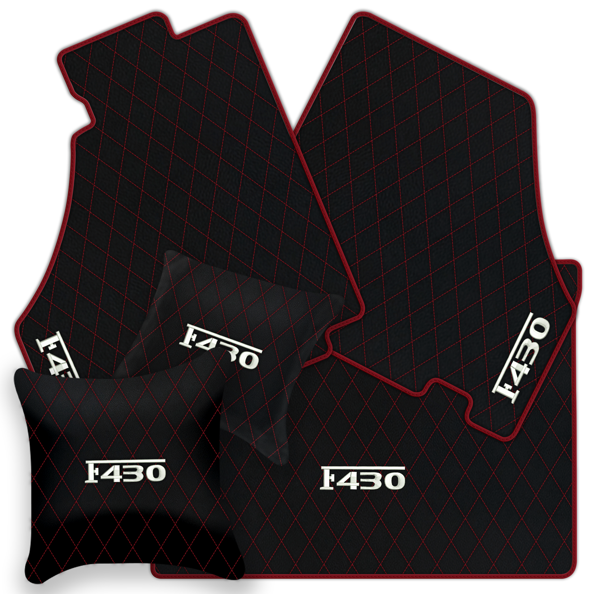 Luxury Black Leather Floor Mats for Ferrari F355 (1994-1999)