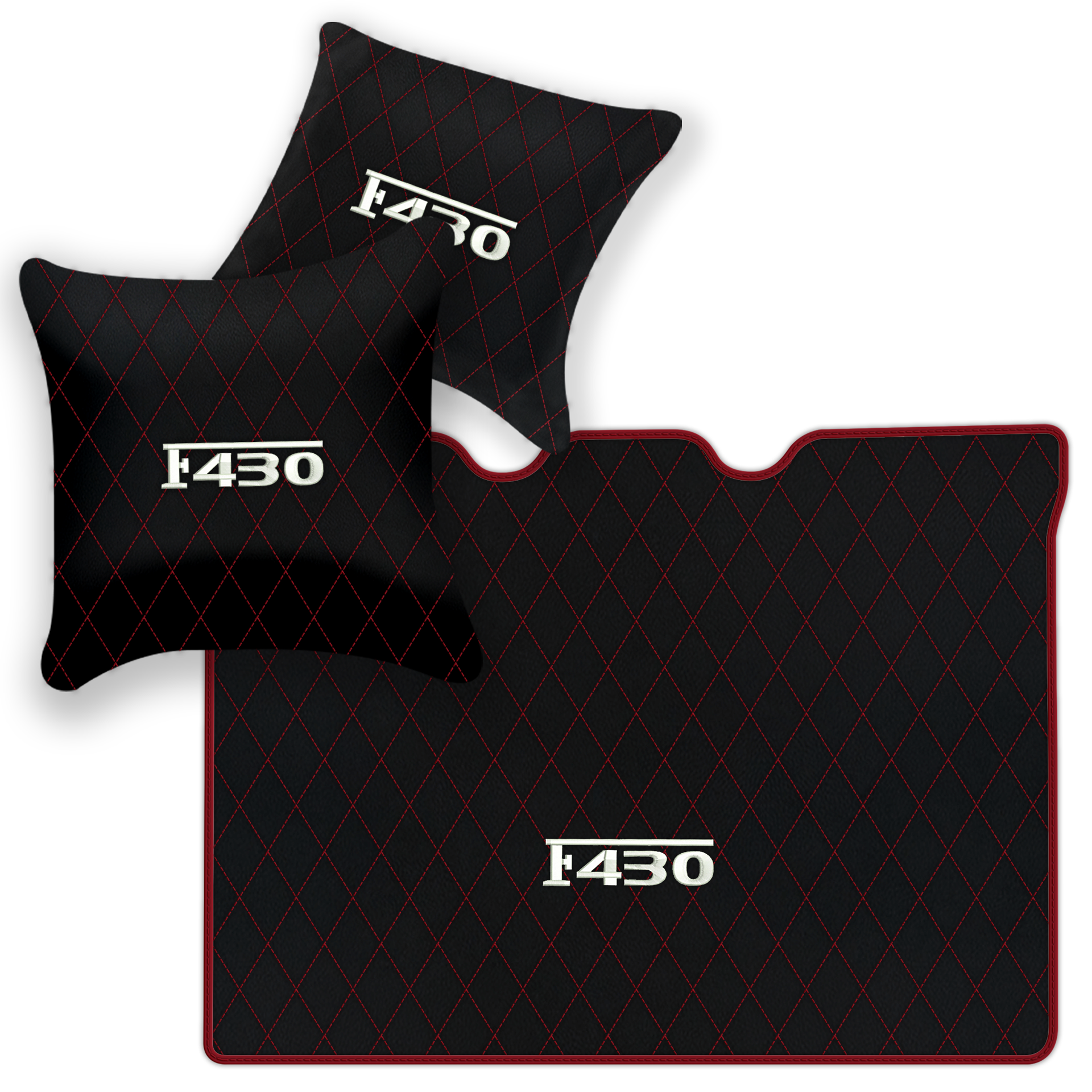 Luxury Black Leather Floor Mats for Ferrari F355 (1994-1999)