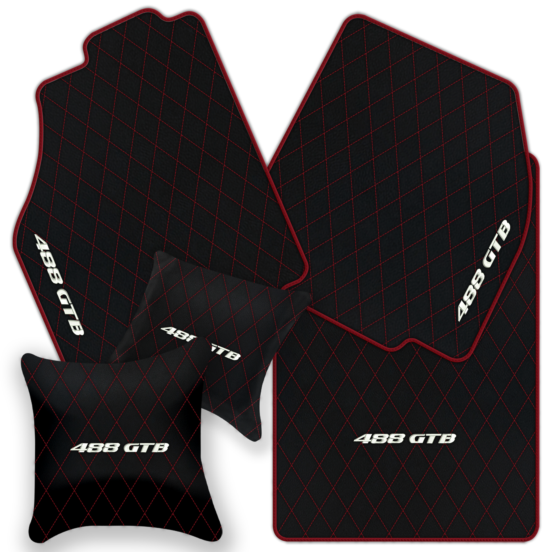 Premium Black Leather Floor Mats for Ferrari 458 Italia (2009-2015)