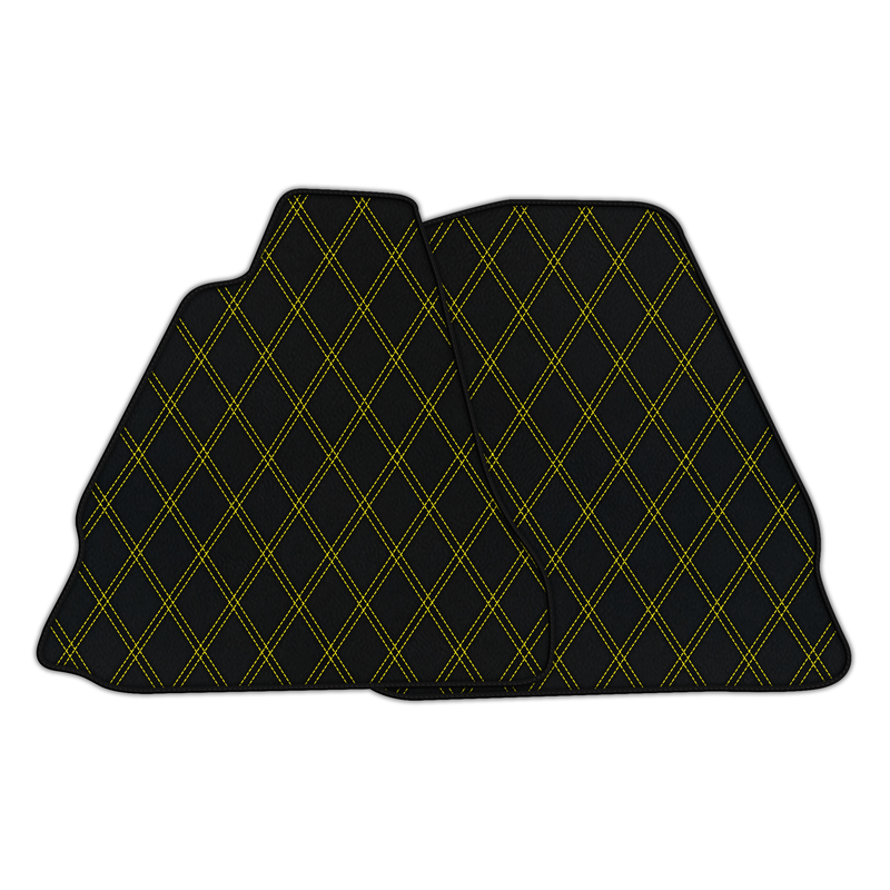 Customizable Leather Floor Mats with Double Diamond Pattern for Aston Martin V12 Vanquish (2012-2018) 2-door Coupe