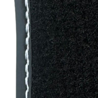 Black Leather Floor Mats for Rolls Royce Cullinan (2018-2023) with White Stitching - AutoWin