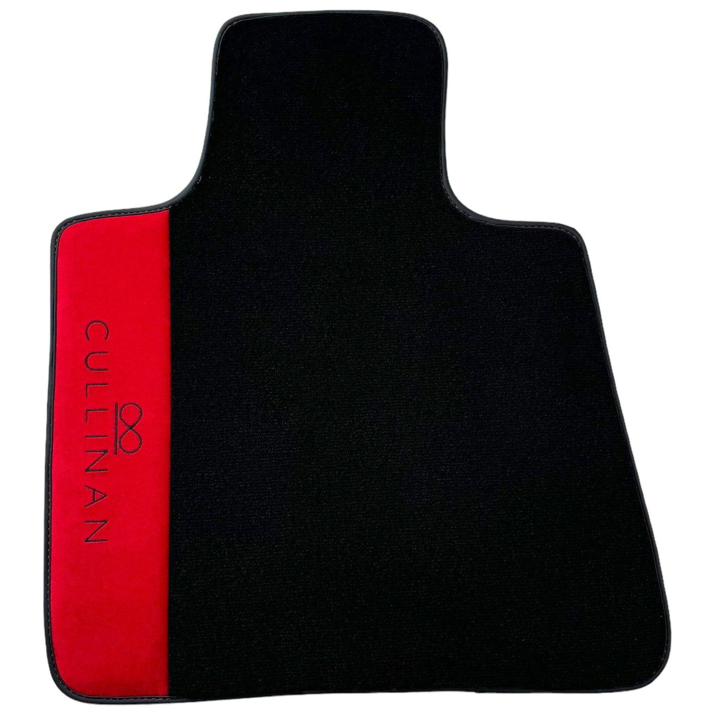 Black Floor Mats for Rolls Royce Cullinan with Red Alcantara Leather - AutoWin