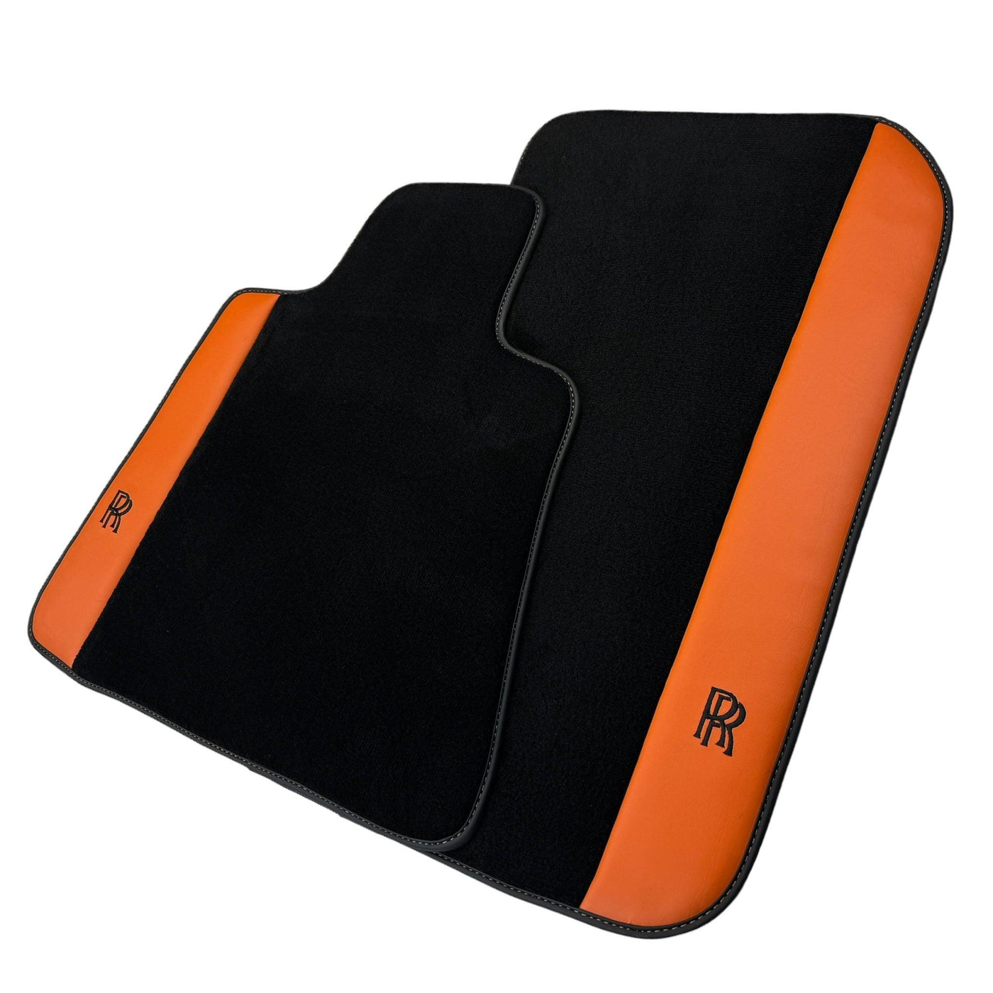 Floor Mats for Rolls Royce Spectre (2023-2024) with Orange Leather - AutoWin