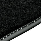 Black Floor Mats for Rolls Royce Cullinan with Carbon Fiber Leather - AutoWin