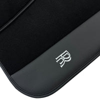 Black Floor Mats for Rolls Royce Ghost Series I (2010–2020) with Black Leather - AutoWin