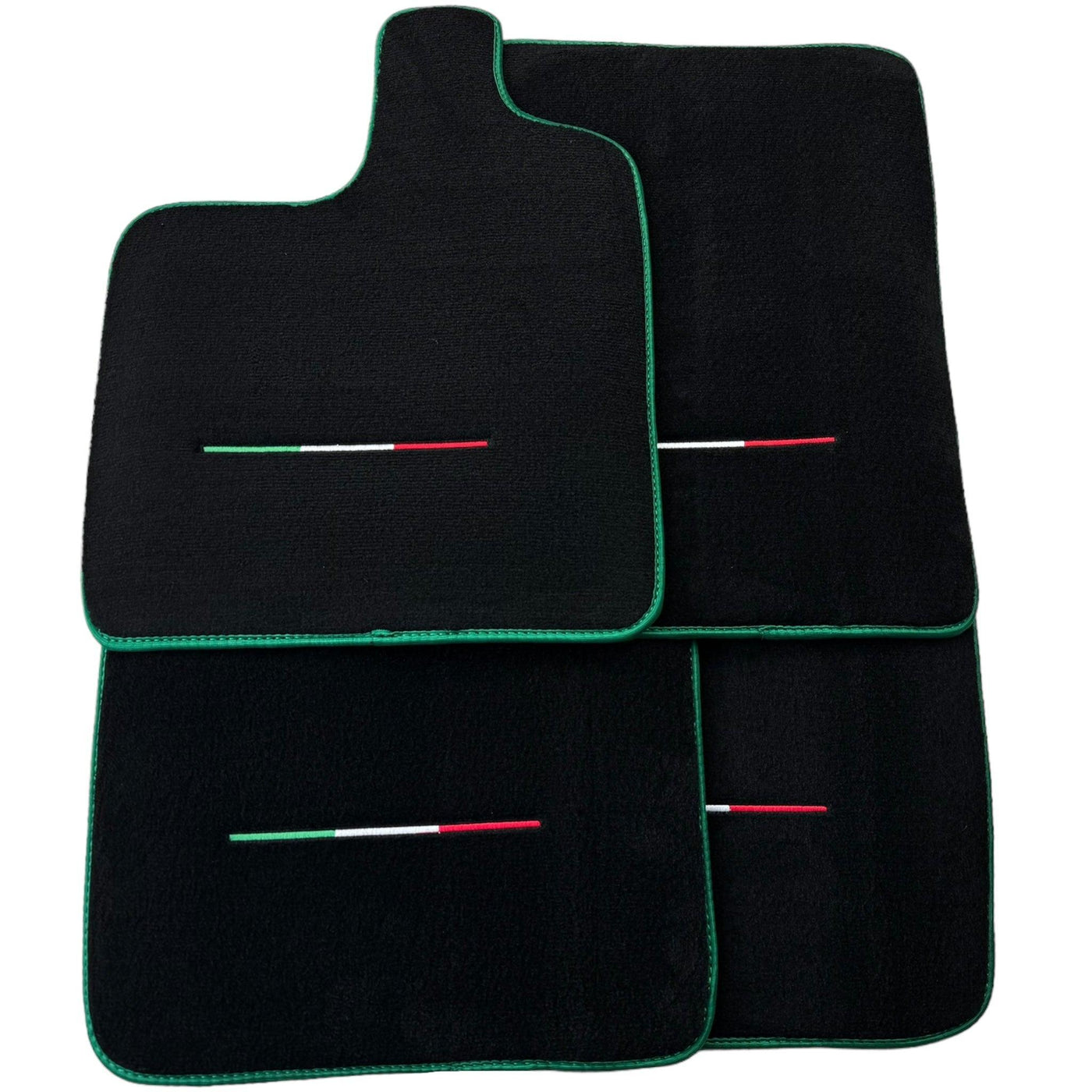 Black Floor Mats for Ferrari Purosangue with Green Trim | Italian Edition - AutoWin