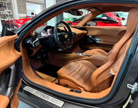 Black Floor Mats for Ferrari SF90 Stradale (2019-2024) with Golden Leather