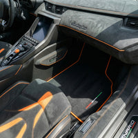 Customizable Floor Mats for Lamborghini Centenario (2016-2017) | Orange Trim
