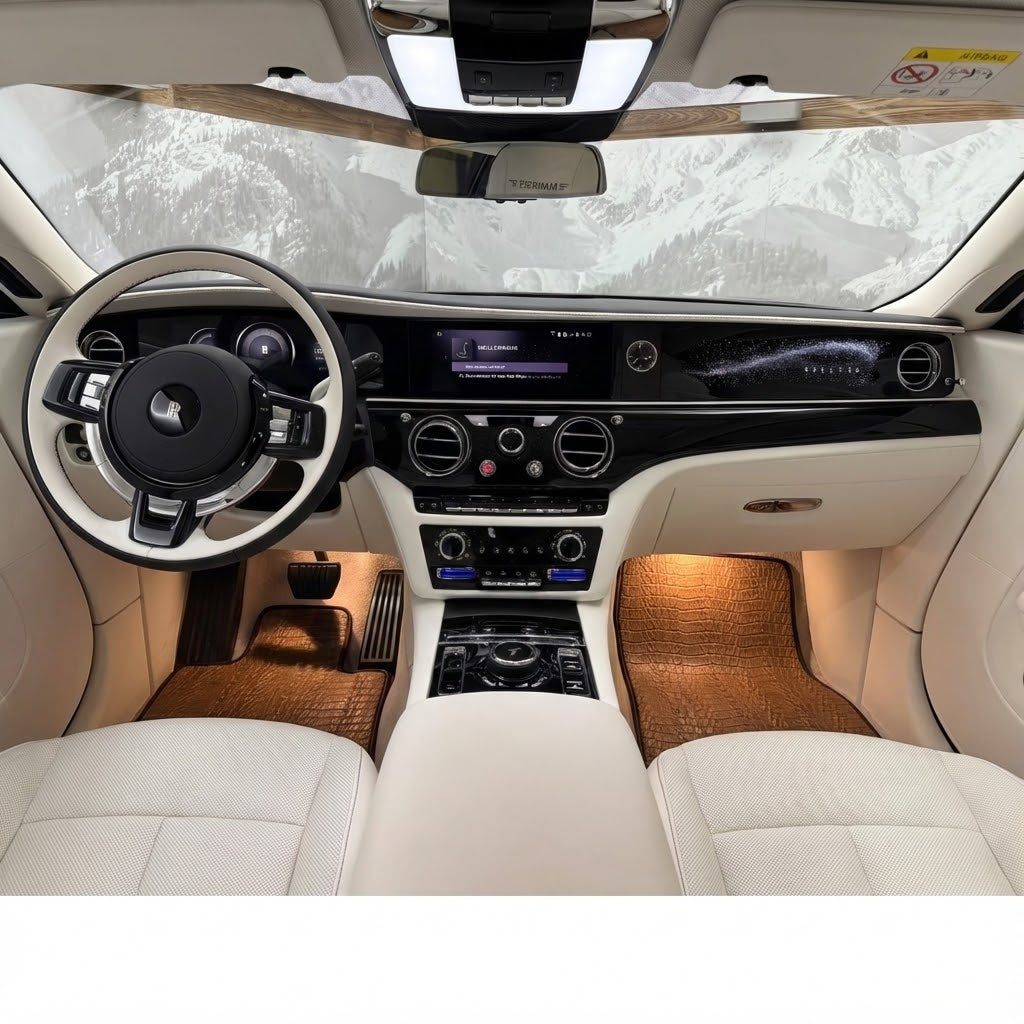 Customizable Leather Floor Mats with Divario Pattern for Rolls Royce Spectre (2023-2024) - AutoWin