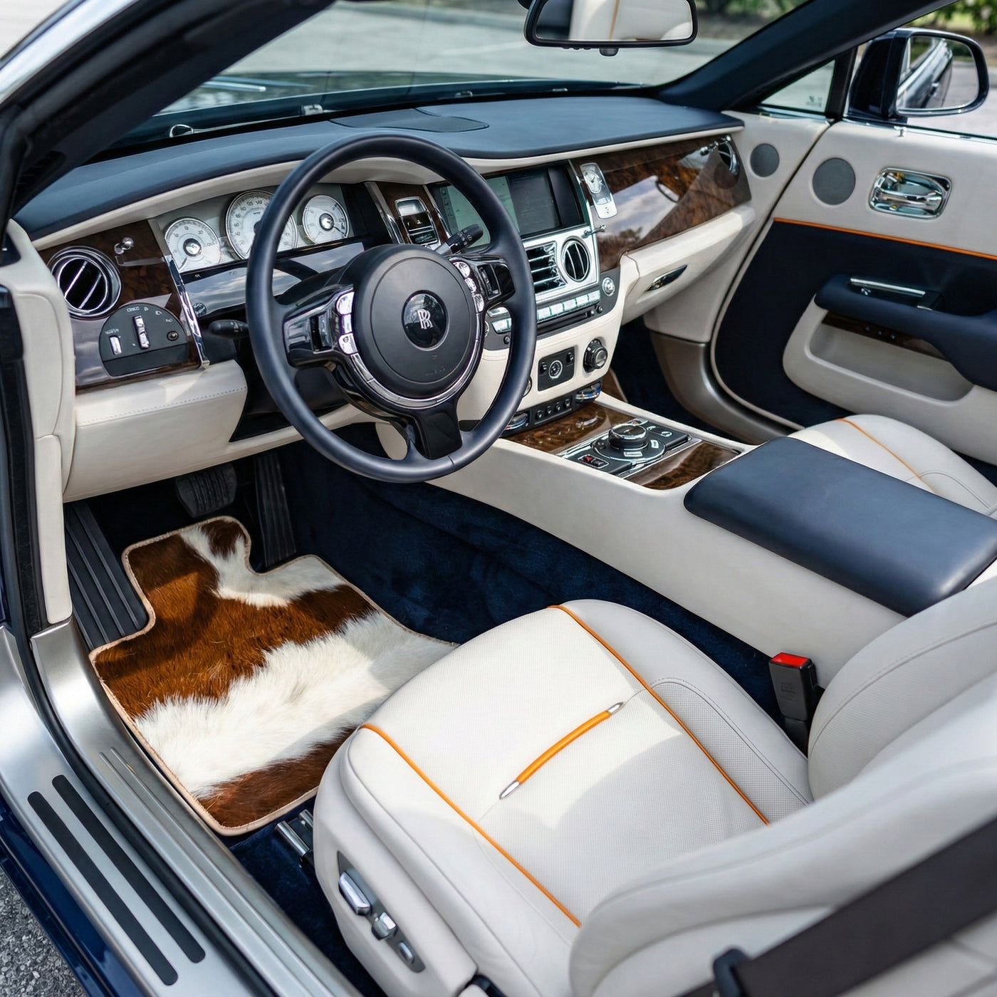 Floor Mats For Rolls Royce Dawn Rr6 2016-2023 Rovbut Leather Luxury Limited Edition