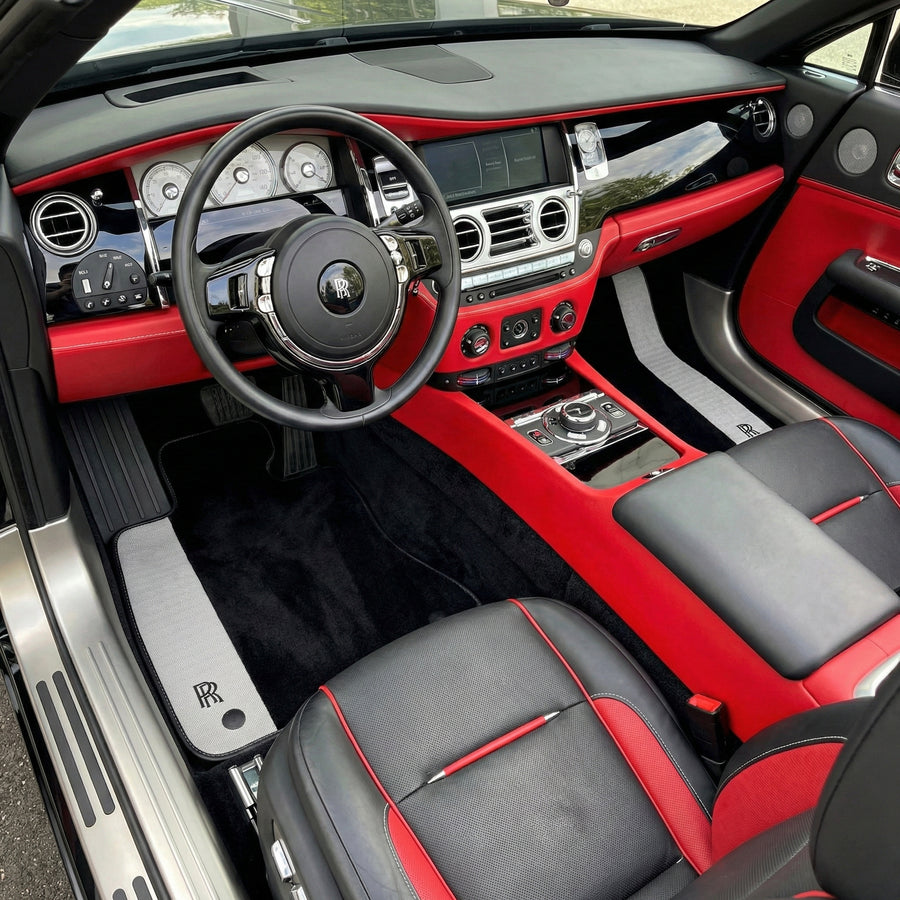 Tapis de voiture noirs pour Rolls Royce Dawn (2016-2023)