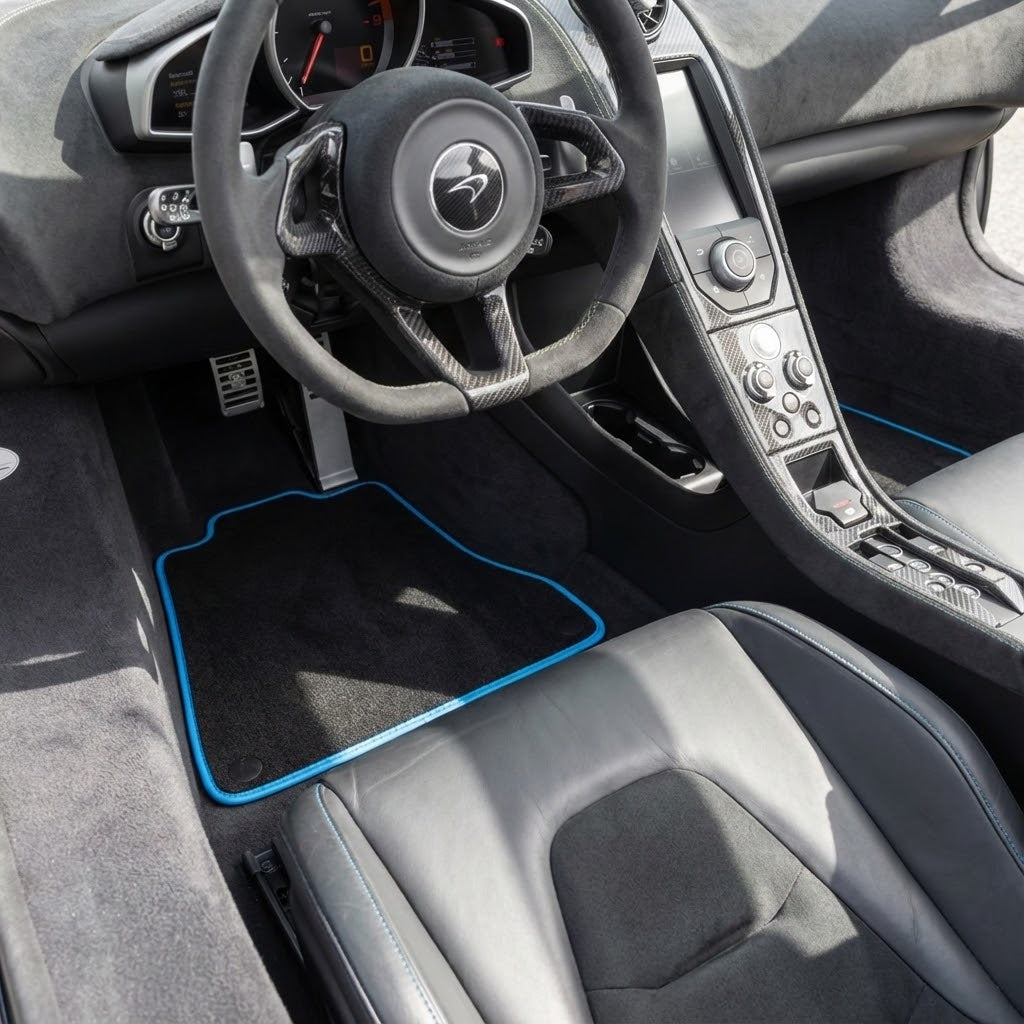 Blue Floor Mats For McLaren 650S Tailored - AutoWin.EU