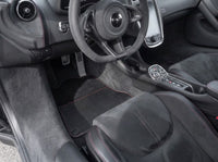 Tappetini per auto personalizzabili per McLaren 570S (2015-2021) moquette nera su misura con carbonio