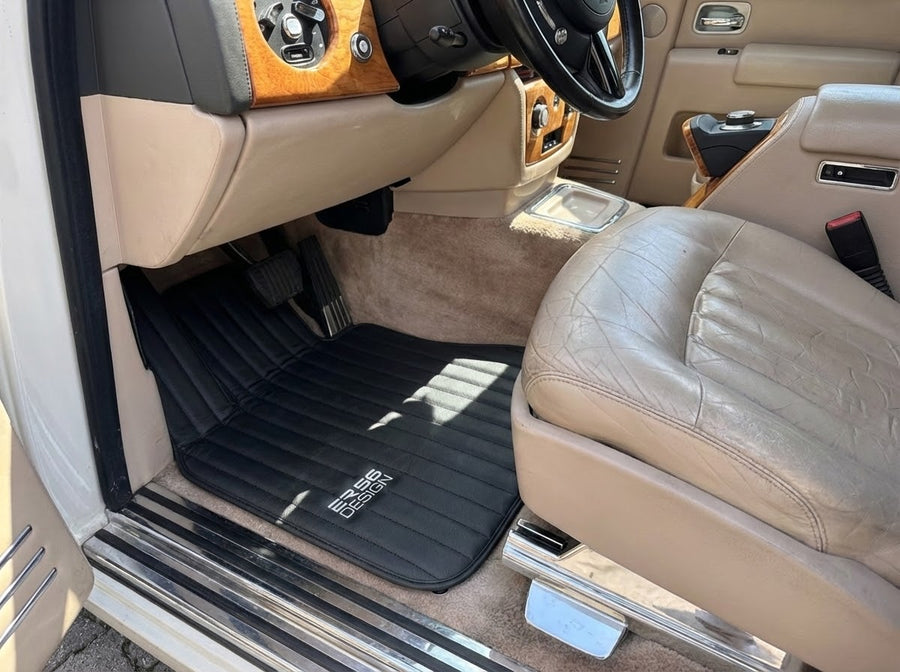 Tapis de voiture en cuir noir pour Rolls Royce Phantom VIII