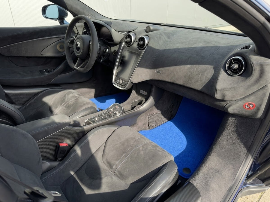 Tappetini per auto per McLaren 600LT (2018-2020) Velluto Blu