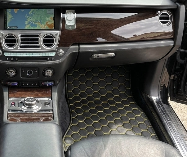 Customizable Leather Floor Mats with Divario Pattern for Rolls Royce Ghost Series I (2010–2020) - AutoWin