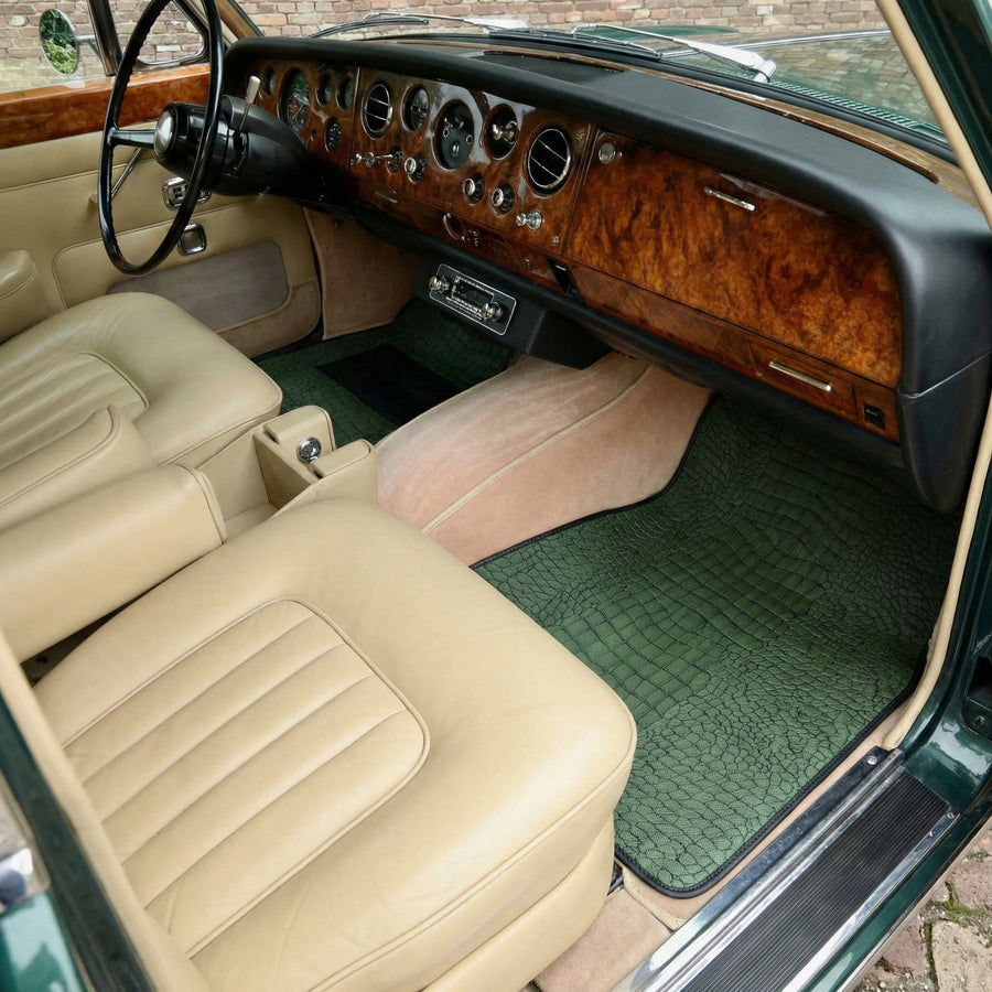 Tapis de voiture en cuir vert pour Rolls-Royce Shadow