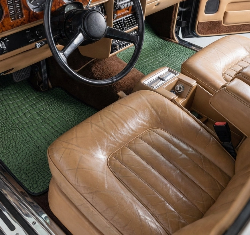 Alfombrillas de Cuero Verde para Rolls-Royce Wraith