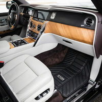 Tapis de voiture en cuir noir pour Rolls Royce Cullinan (2018-2025) Design ER56