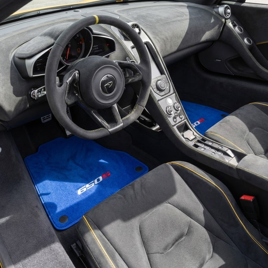 Alfombrillas de coche azules para McLaren 650S a medida