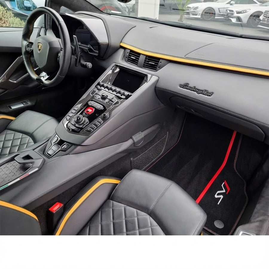 Tappetini per auto Neri per Lamborghini Aventador SVJ con